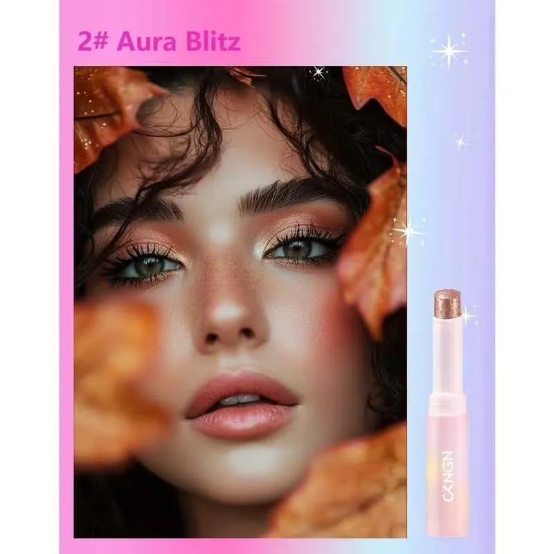 Multipurpose Jelly Highlighter Stick – Creamy Glitter Eyeshadow, Lip Balm & Face Highlighter