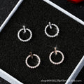 ZVT-168 Circle Zircon Korean Earrings-Golden/Silver