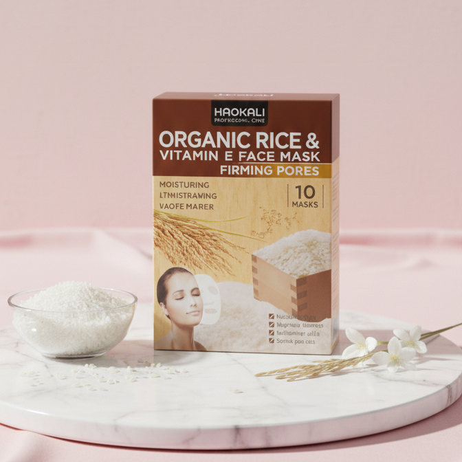 HAOKALI Professional Care Organic Rice & Vitamin E Face Mask (pack of 10)