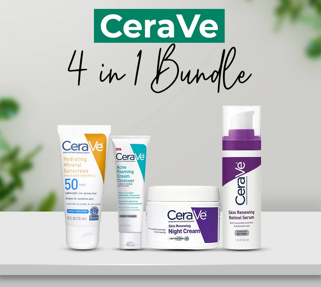 CeraVe 4-in-1 Skincare Kit – Cleanser, Serum, Cream & Sunblock