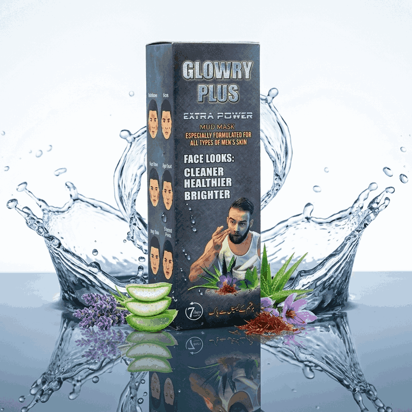 GLOWRY PLUS Extra Power Mud Mask for Men | Deep Pore Cleanser & Oil Control Face Mask