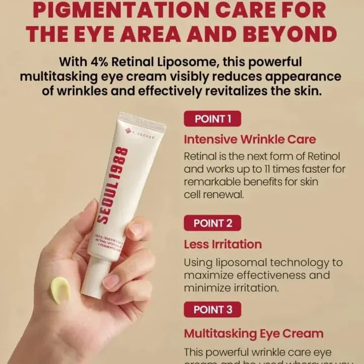 K-SECRET SEOUL 1988 Eye Cream: Retinal Liposome 2% + Fermented Black Bean