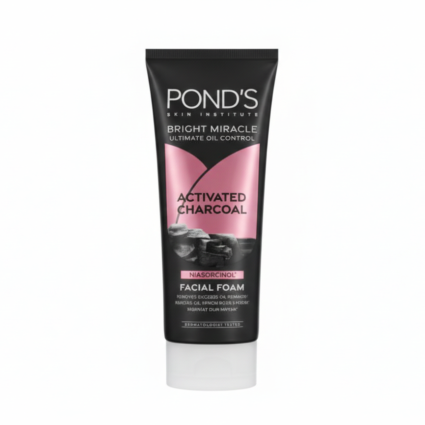 POND’S Bright Miracle Activated Charcoal Facial Foam – Ultimate Oil Control & Deep Cleansing Face Wash