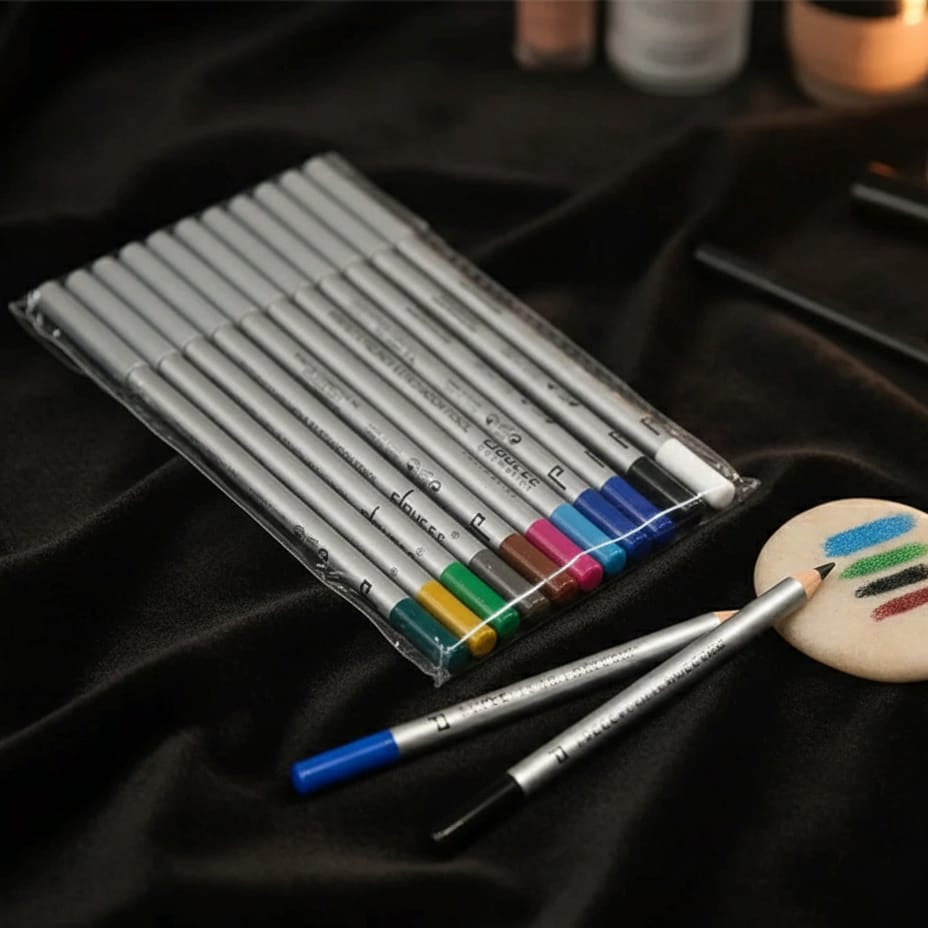12 Pcs Multicolor Eyeshadow & Eyeliner Pencils Set