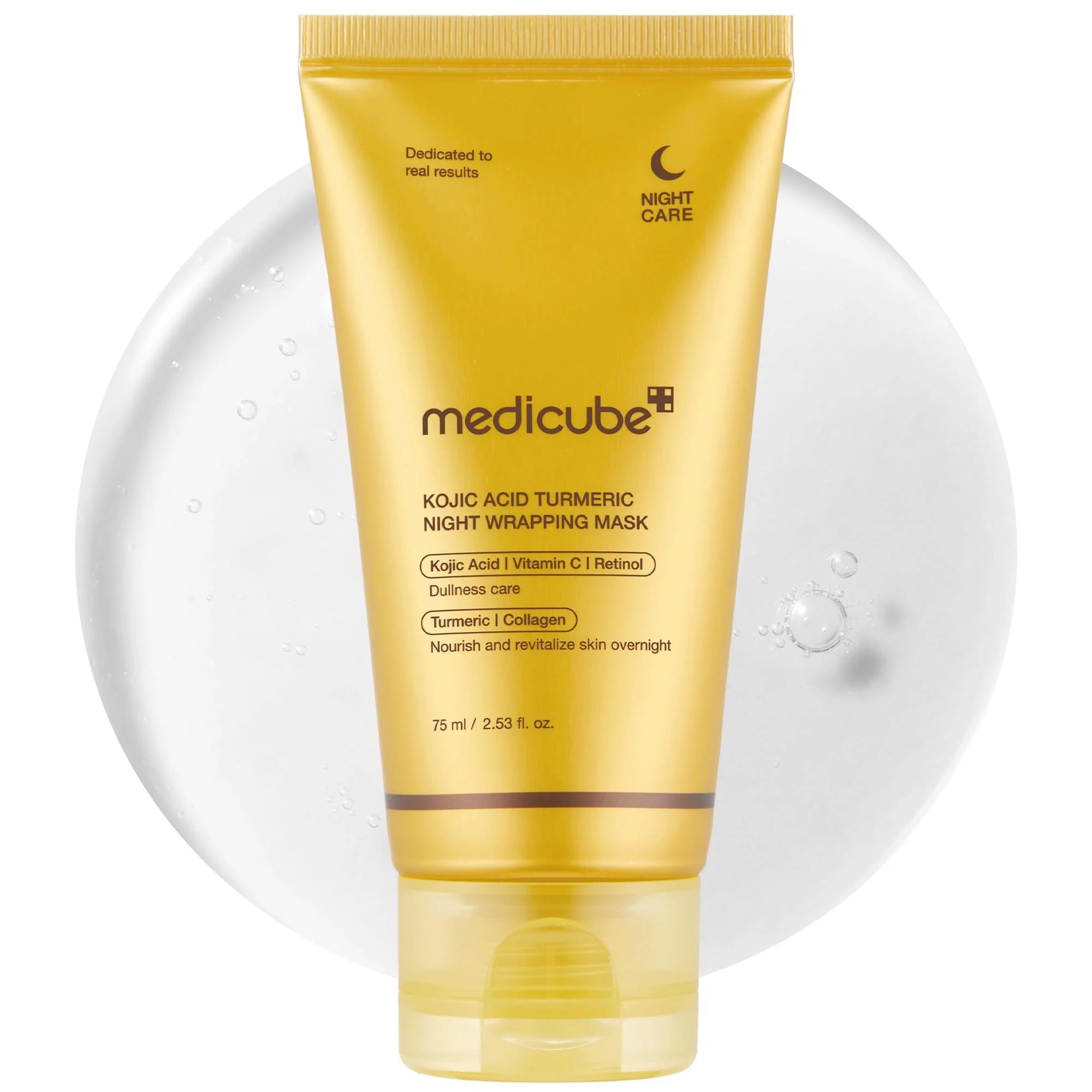Medicube Turmeric Overnight Peel-Off Mask 75ml with Collagen for Glowing, Firm Skin – Made in Korea