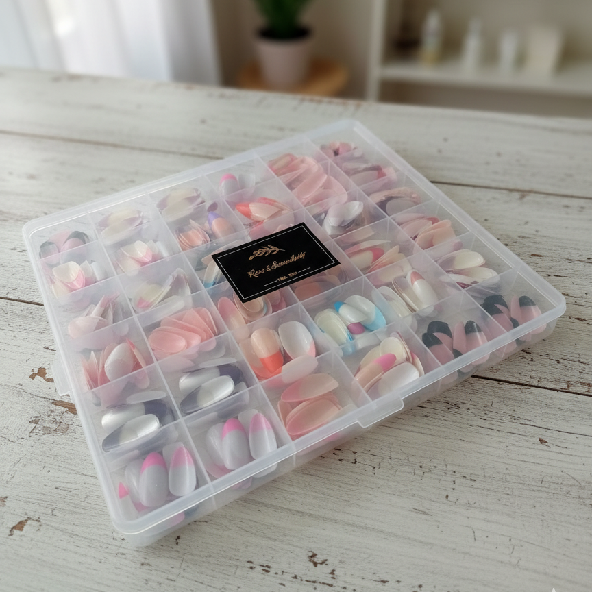 288 Pcs French Nails Set – Multicolor ABS Plastic Nail Tips