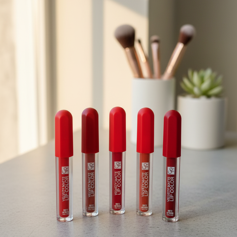 6 Pcs Lip Gloss Set – Liquid Formula with Shades of Red