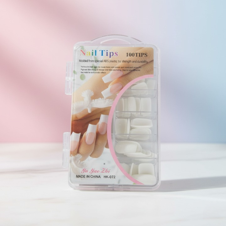 100 Pcs Fake Nails Set – White ABS Plastic Nail Tips