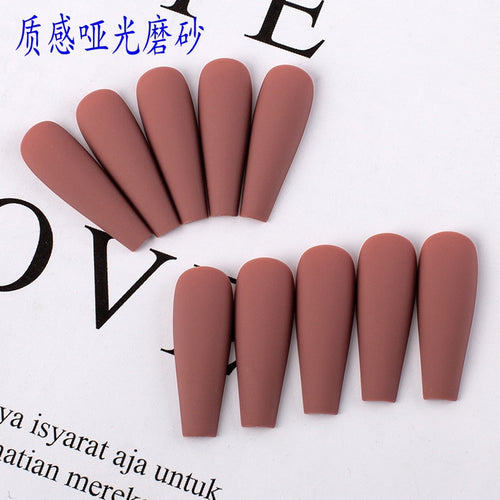 24 Pcs Matte Perfection – O.TWO.O Brown Nail Polish for a Luxe Look