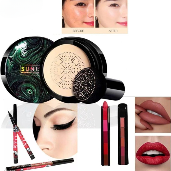 3 in 1 Makeup Deal - Foundation Powder, Eyeliner, Lipstick Pen