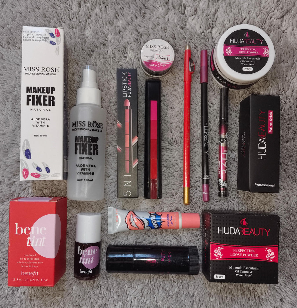 10 in 1 Makeup Deal Make-up +Makeup Fixer +5 in 1 lipstick + LipPencil 2 Eyeliner