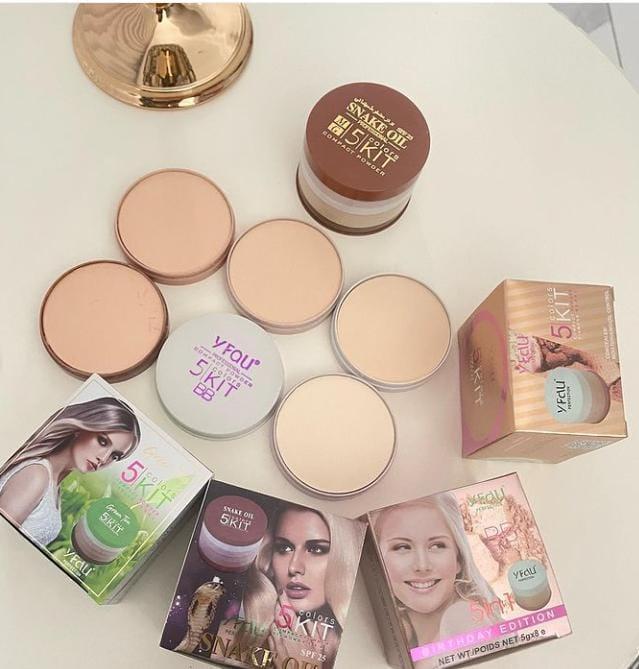 Pack Of 01 - 5 in 1 | Multi-Shade Face Powder Palette with Mirror