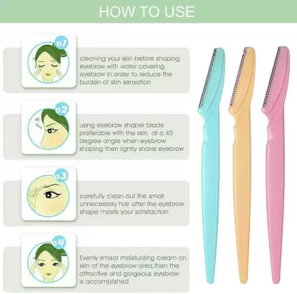 Tinker Eyebrow and Face Razor Set – Pack of 3 Plastic Razors