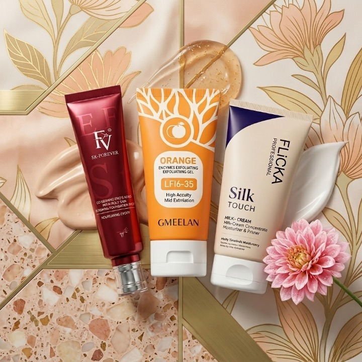 3 In 1 Deal FV Orange Gel And Flicka Pack Of 3 With Liquid Foundation & Primer