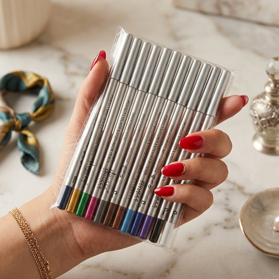 12 Pcs Multicolor Eyeshadow & Eyeliner Pencils Set