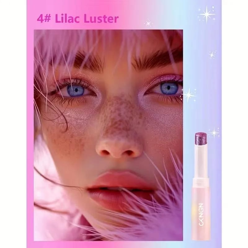 Multipurpose Jelly Highlighter Stick – Creamy Glitter Eyeshadow, Lip Balm & Face Highlighter
