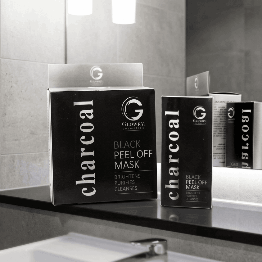 GLOWRY Charcoal Black Peel Off Mask for Deep Cleansing & Detox