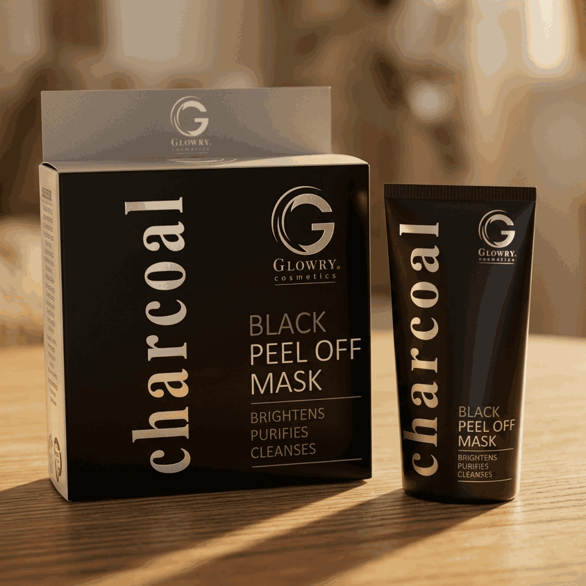 GLOWRY Charcoal Black Peel Off Mask for Deep Cleansing & Detox