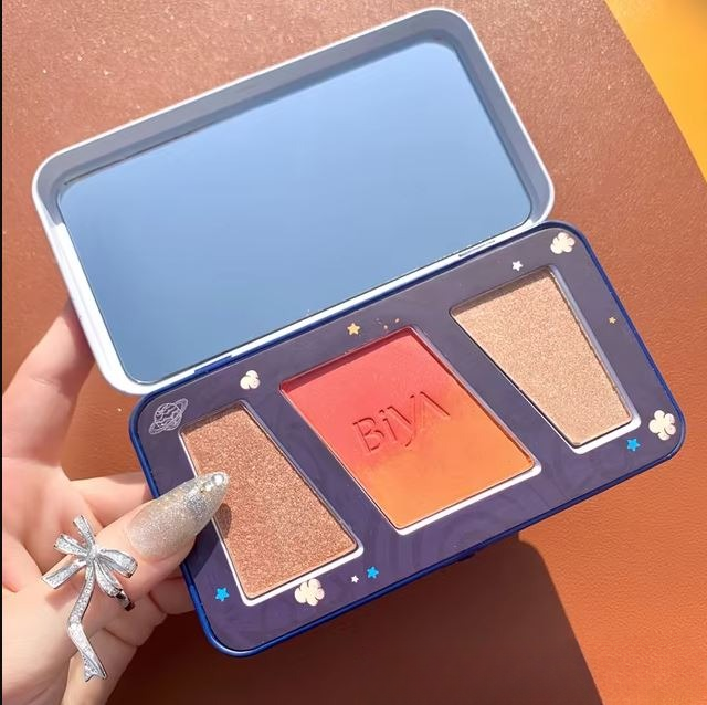 3 in 1 Colors Facial Blush Gradual Powder Blusher