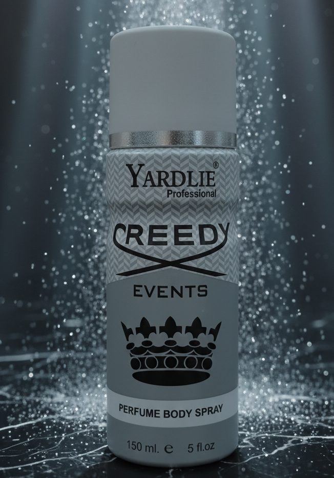 Yardlie Professional CREEDY EVENTS Perfume Body Spray (150ml): Elite, Aromatic Fougere Deodorant for Men