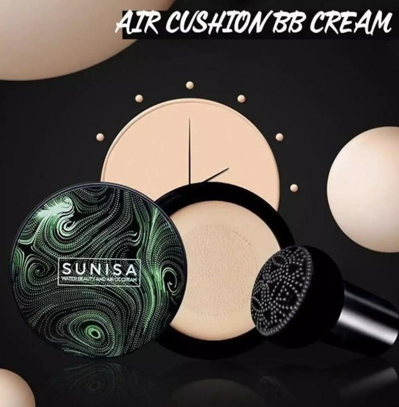 SUNISA Mushroom Head Air Cushion Foundation – Waterproof BB/CC Cream with Sponge