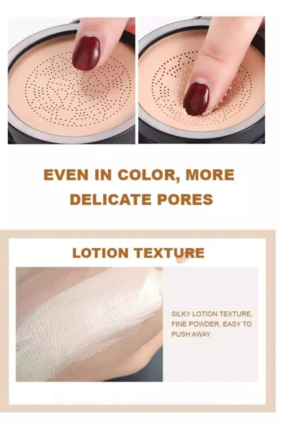 SUNISA Mushroom Head Air Cushion Foundation – Waterproof BB/CC Cream with Sponge