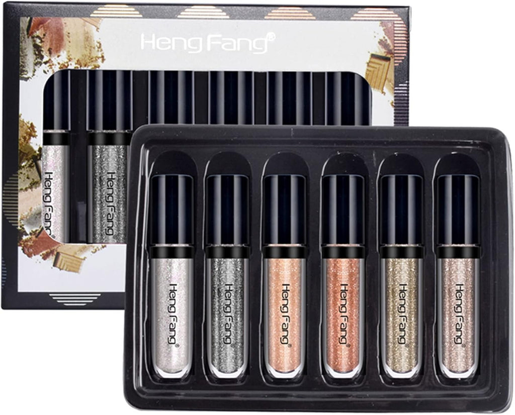 HENG FANG 6 Pcs Liquid Diamond Glitter Eyeshadows Set